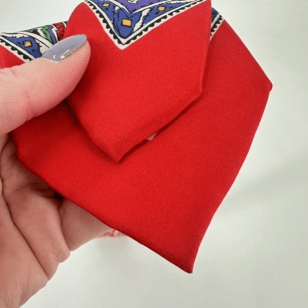Ralph‎ Lauren Purple Label Tie Mens Red Paisley Silk Made in Italy Luxury Dandy - Picture 9 of 11